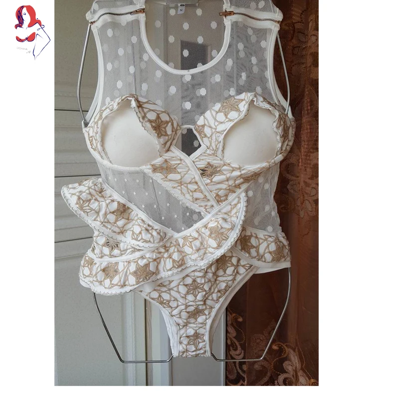 Учиха LQ купальник женщина сложный процесс шить вышивка кружево боди Новый 2017 зим