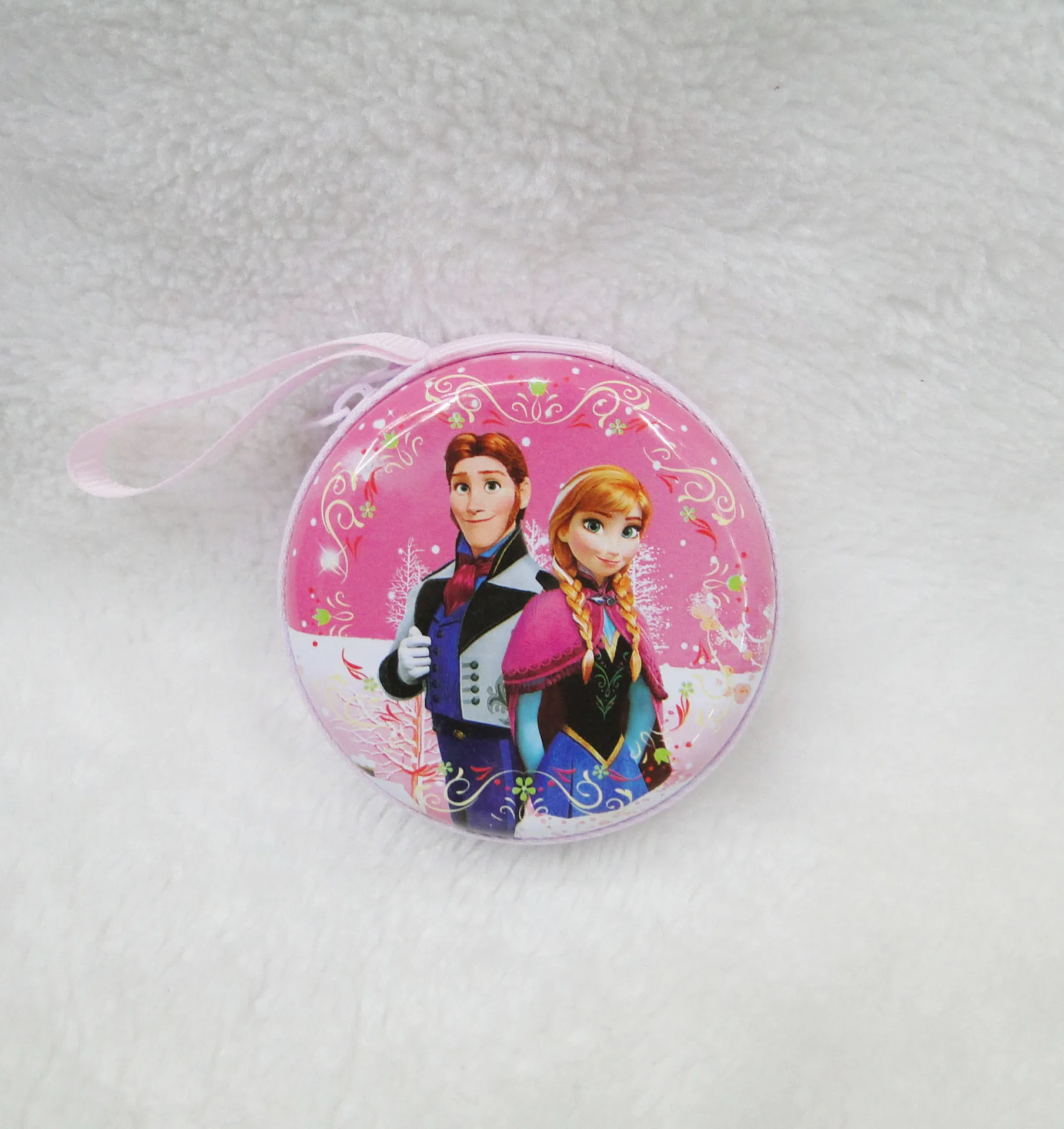Disney милые Жесть портмоне с рисунком Эльзы из мультфильма "Холодное сердце", Анна монета девушка кошелек мини-наушники для хранения Круглый кошелек