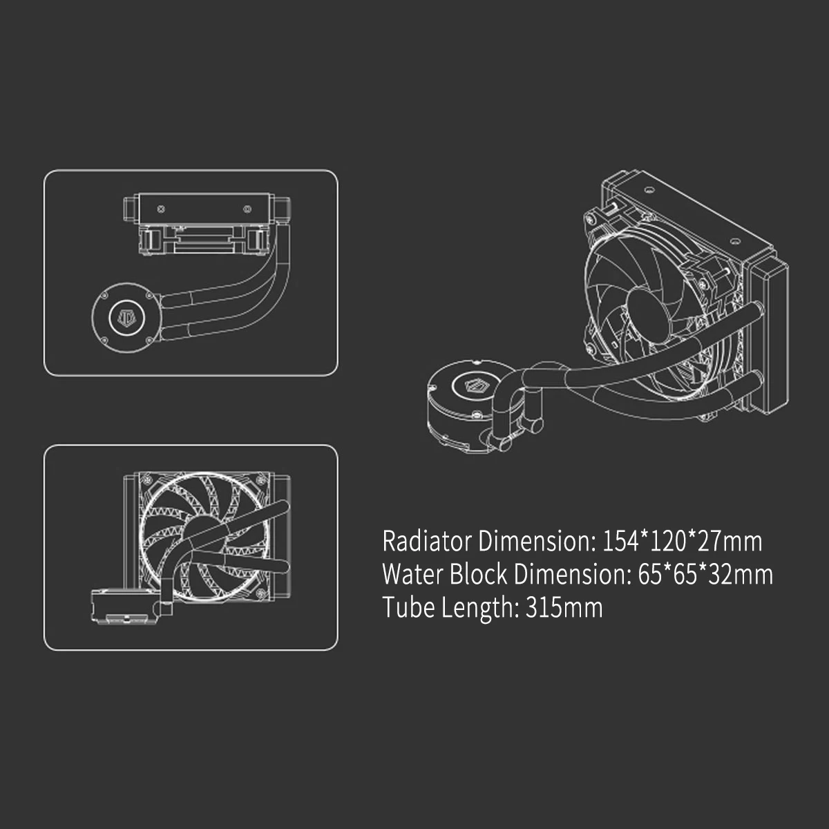 120 мм/240 мм 4Pin PWM RGB светодиодный кулер для процессора, кулер для воды, интегрированный кулер для процессора, вентилятор охлаждения радиатора для Inter LGA115x 2011 1366 AMD