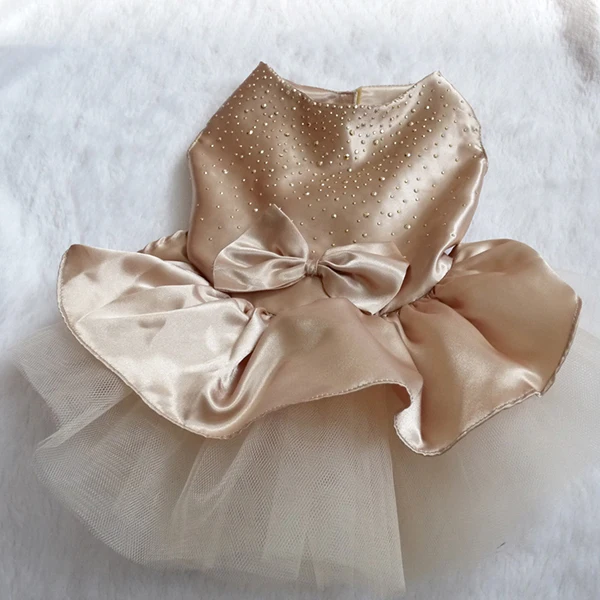 Кружевное платье-пачка с бантом для собак и щенков свадебной вечеринки принцессы