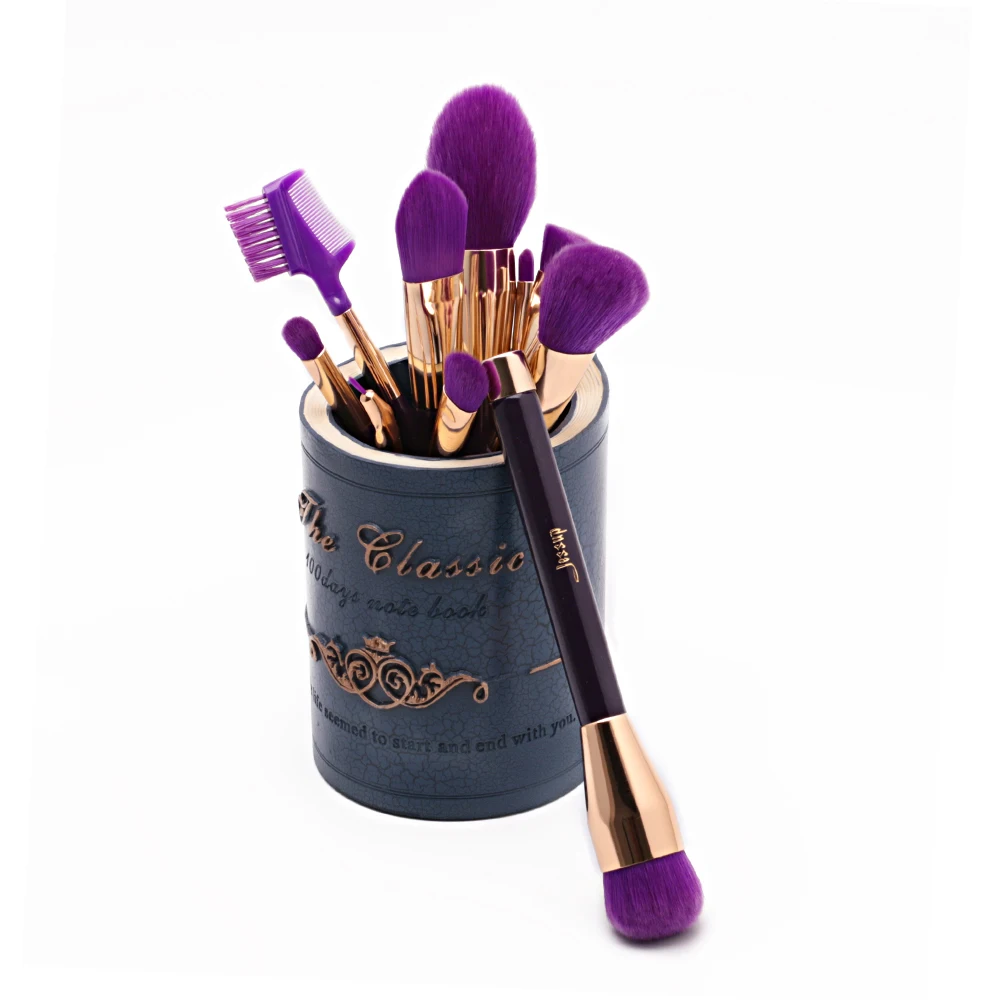 Jessup кисти фиолетовые/темно фиолетовые 10 шт. для макияжа Наборы синтетических волос с деревянной ручкой
