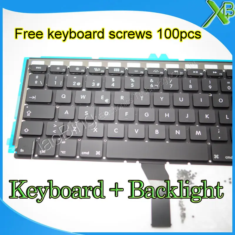 Brand New SP Spanish keyboard+Backlight Backlit+100pcs keyboard screws For MacBook Air 13.3&quot A1369 A1466 2010-2015 Years | Компьютеры