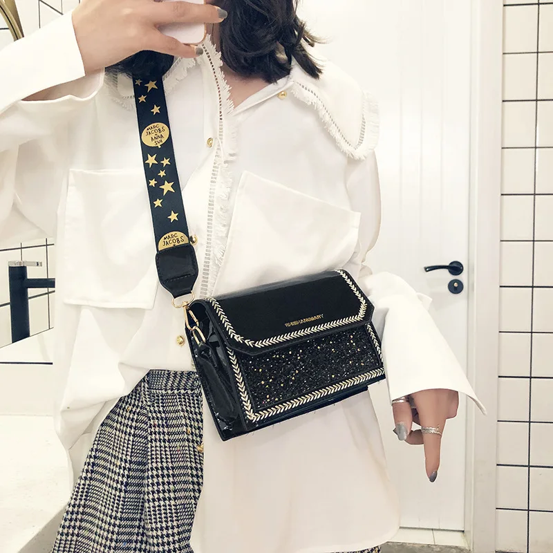 Youda New Broadband Crossbody Bag Female Korean Style All-matching Shoulder Bags Fashion Casual Women Sequin Simple Tote | Багаж и сумки