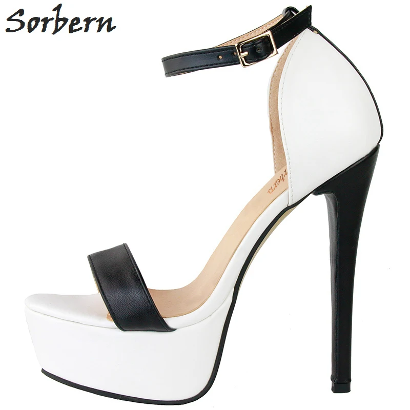 

Sorbern Luxury High Heels Sandals For Women Plus Size China 34-47 Sandal Platform Heels Ankle Strap Women Sandals 2018 NEW
