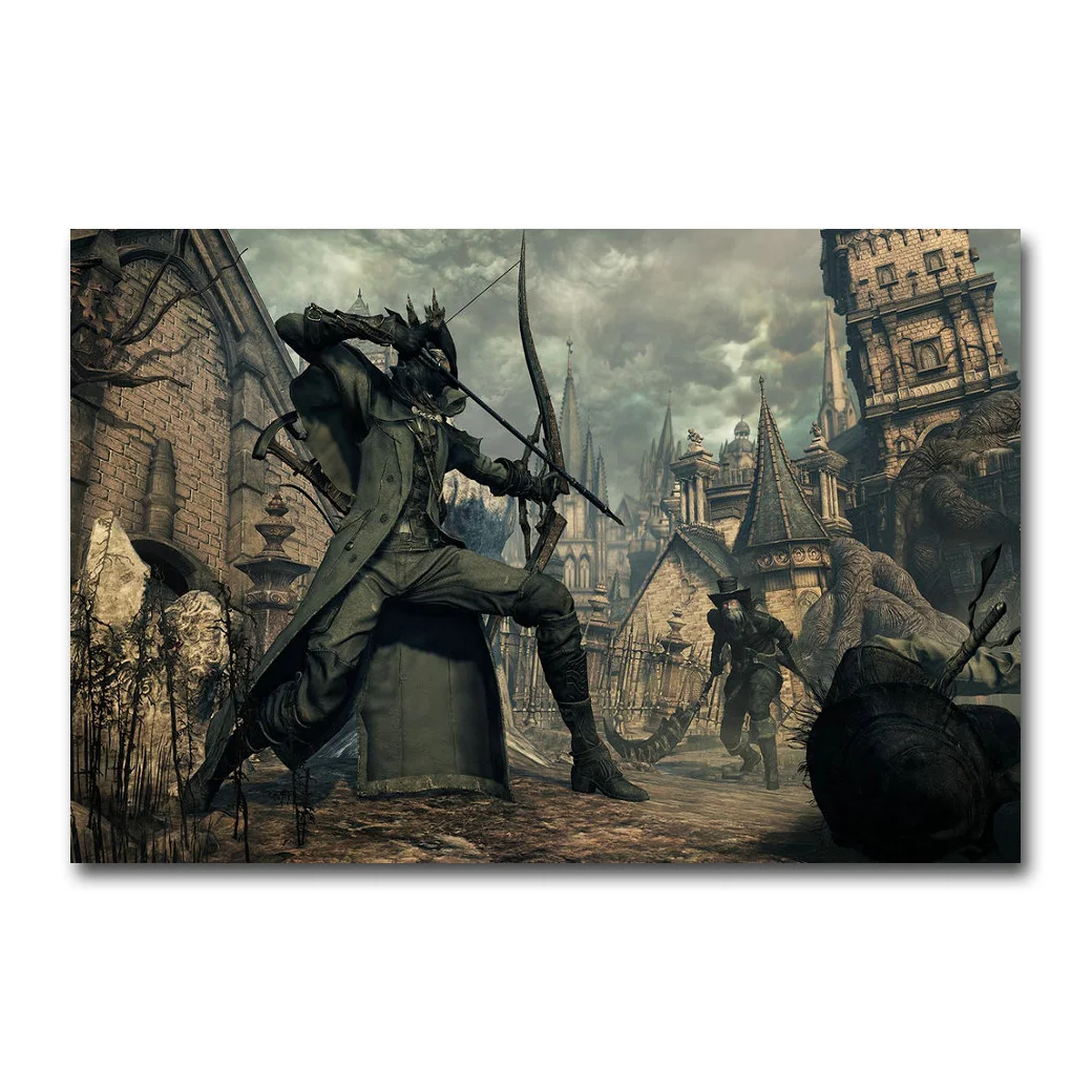 Bloodborne художественная шелковая ткань постер печать 13x20 24x36 дюймов Игра Охотник картина для гостиной украшения стен 006 - Цвет: Picture 5