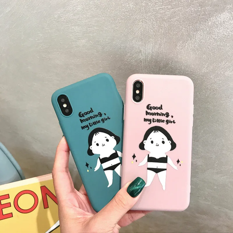 Милый купальник девушка иллюстрация Корея чехол для iPhone X XS Max XR 7 Puls 6 S 8 Plus Kawaii