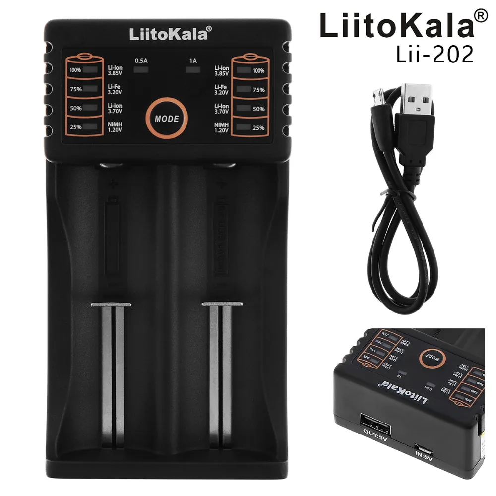 2 независимых слота USB умное зарядное устройство для 1 В 3 7 в 8 AA AAA 26650 18650 18490 18350 17670