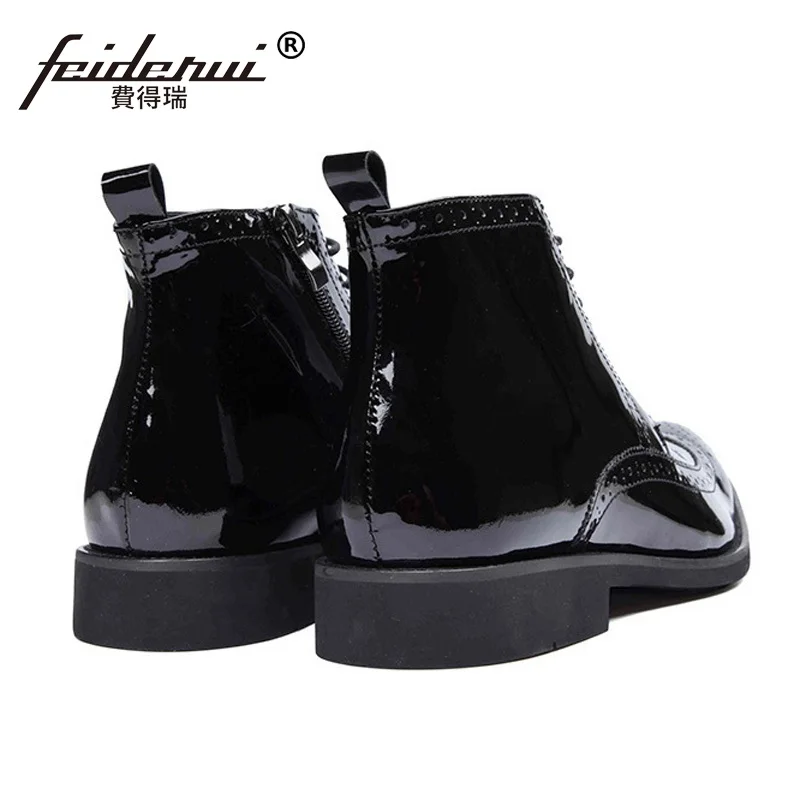 Броги мужские в британском стиле свадебные туфли оксфорды резные с закрытым