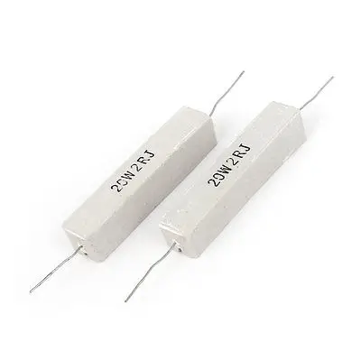 Белый керамический цементный Силовой Резистор 5% 20 Вт 2 Ом шт.|resistor watt|resistor powerresistor