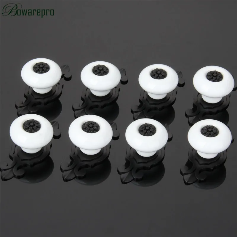 bowarepro 8pcs vintage retro ceramic door knob wardrobe cabinet drawer pull kitchen cabinet handle ceramic cupboard handle hot free global shipping