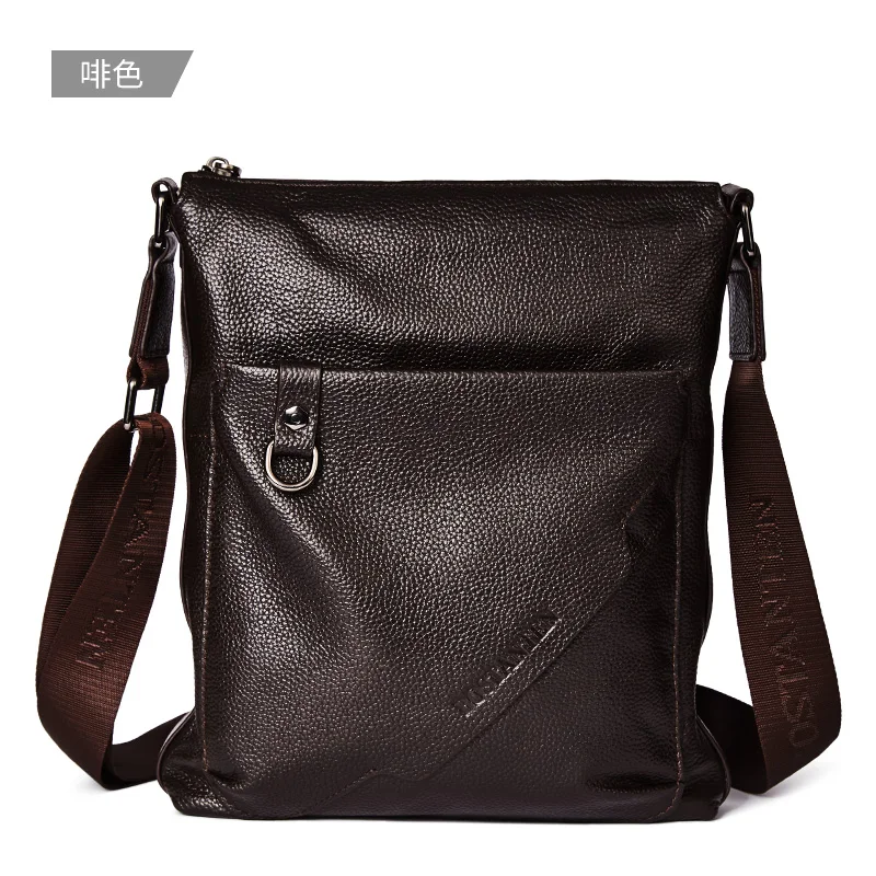 Coffee Мужские сумки-мессенджеры из коровьей кожи, деловые Повседневные Сумки из натуральной кожи, сумки через плечо - Цвет: Coffee