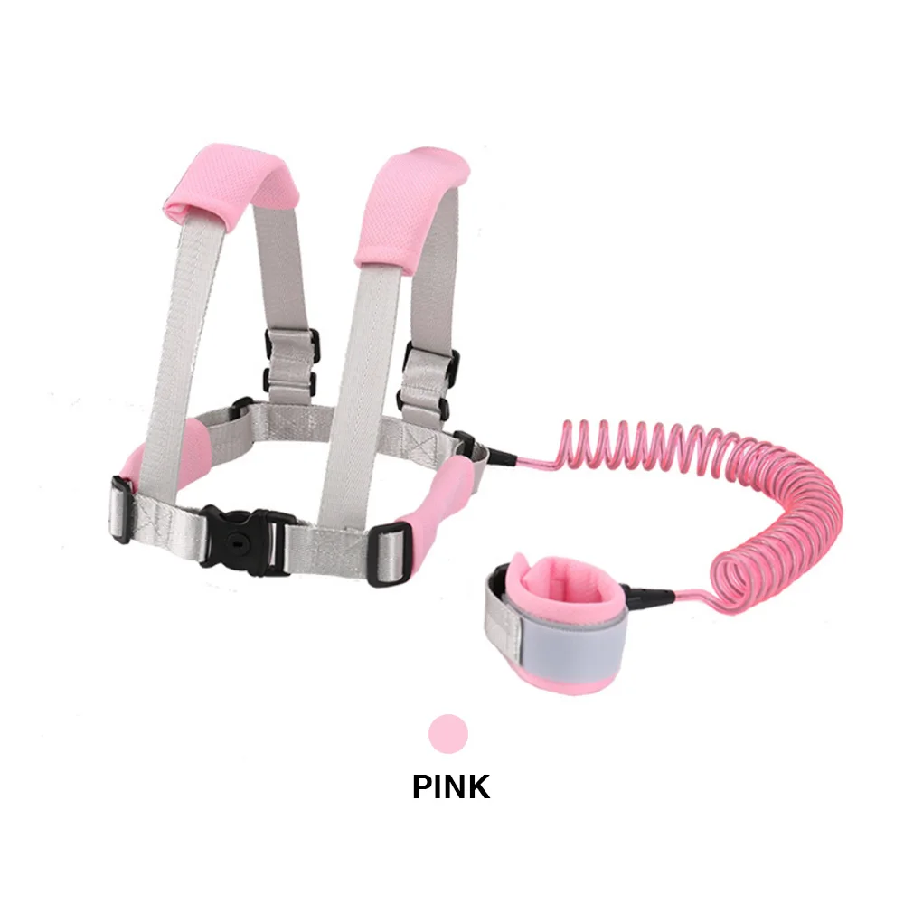 Pink Дети анти-потерянный чтобы учиться ходить ремень для малышей со страховочными ремнями детские ходунки ремень на запястье для детей - Цвет: Pink
