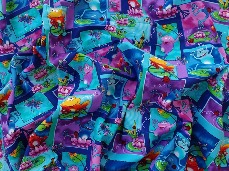 См x см хлопчатобумажная смесь тканая ткань лягушка стрекоза Божья коровка и
