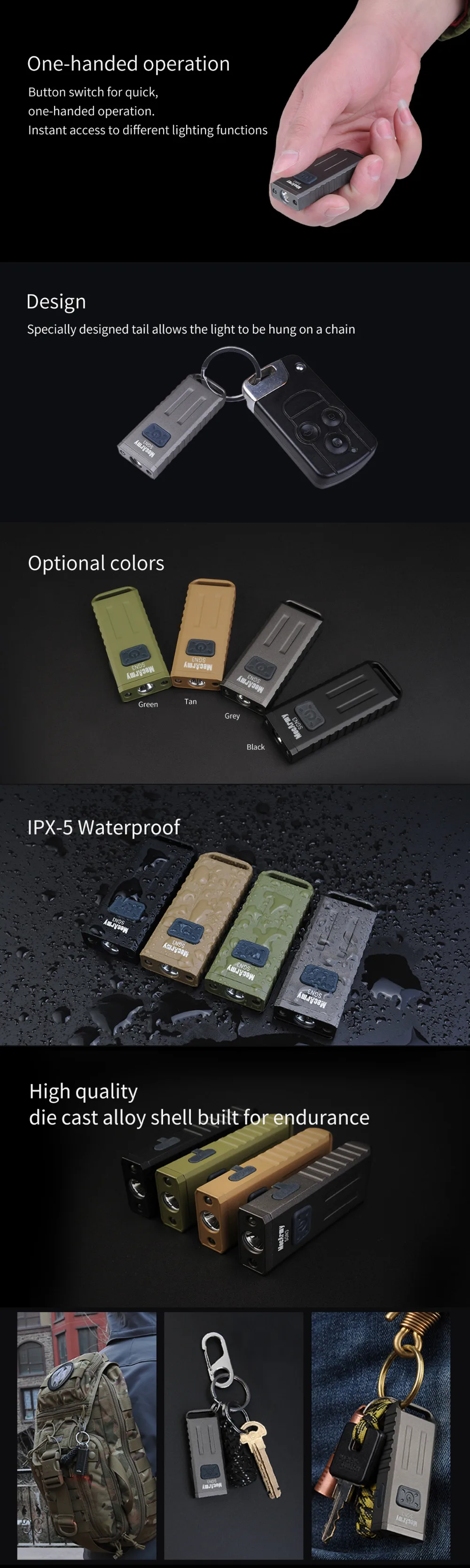 MECARMY SGN3 мини USB Перезаряжаемый многофункциональный фонарик белый/красный/УФ CREE XP-G2 MAX 160LM маленький фонарь для освещения
