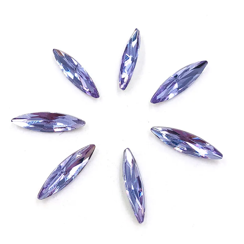 4x15mm 50 шт./упак. лошадиный глаз Форма смешанный цвет клея на стразы pointback Свободные Стразы diy аксессуары - Цвет: Crystal violet