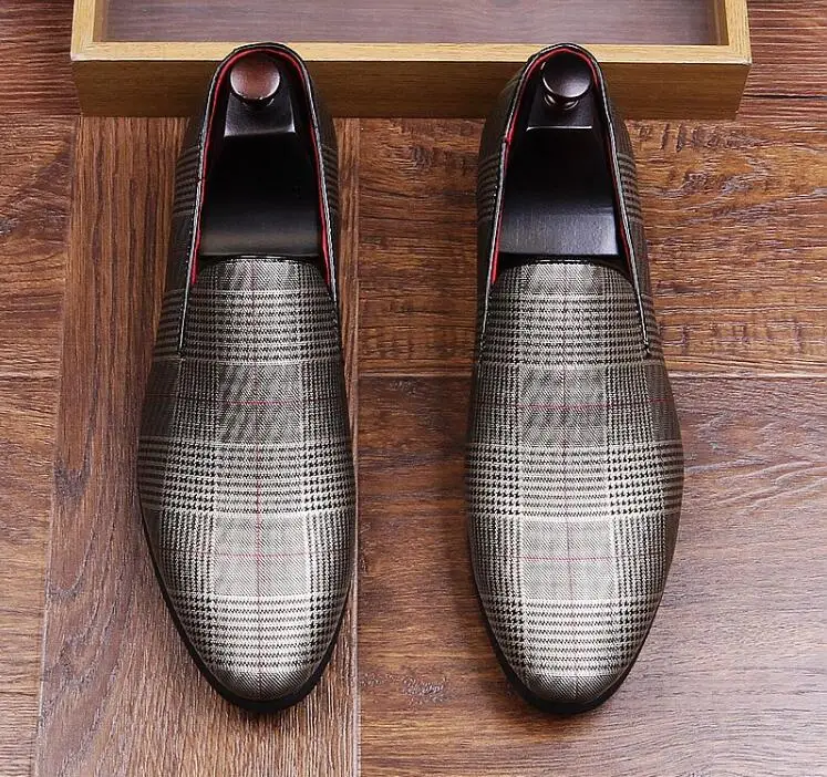 Genuine Leather Men's Dress Shoes Slip-On Mix Colour Striped Male Flats Loafers Smart Casual Moccasin Gommino Spring New | Обувь