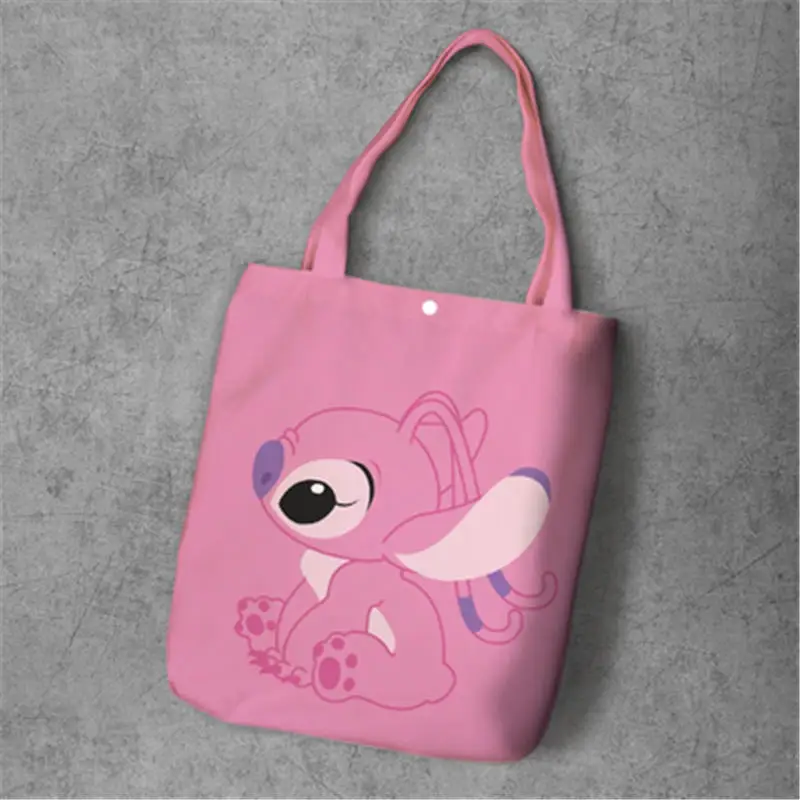 Вместительные холщовые сумки шопперы Disney Stitch с мультяшным рисунком сумка для