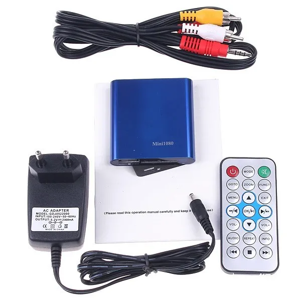 Мультимедиа HD 1080 P мини Media Player HDMI CVBS YPbPr Выход MKV/RM/RMVB H.264 плеер Поддержка USB диск