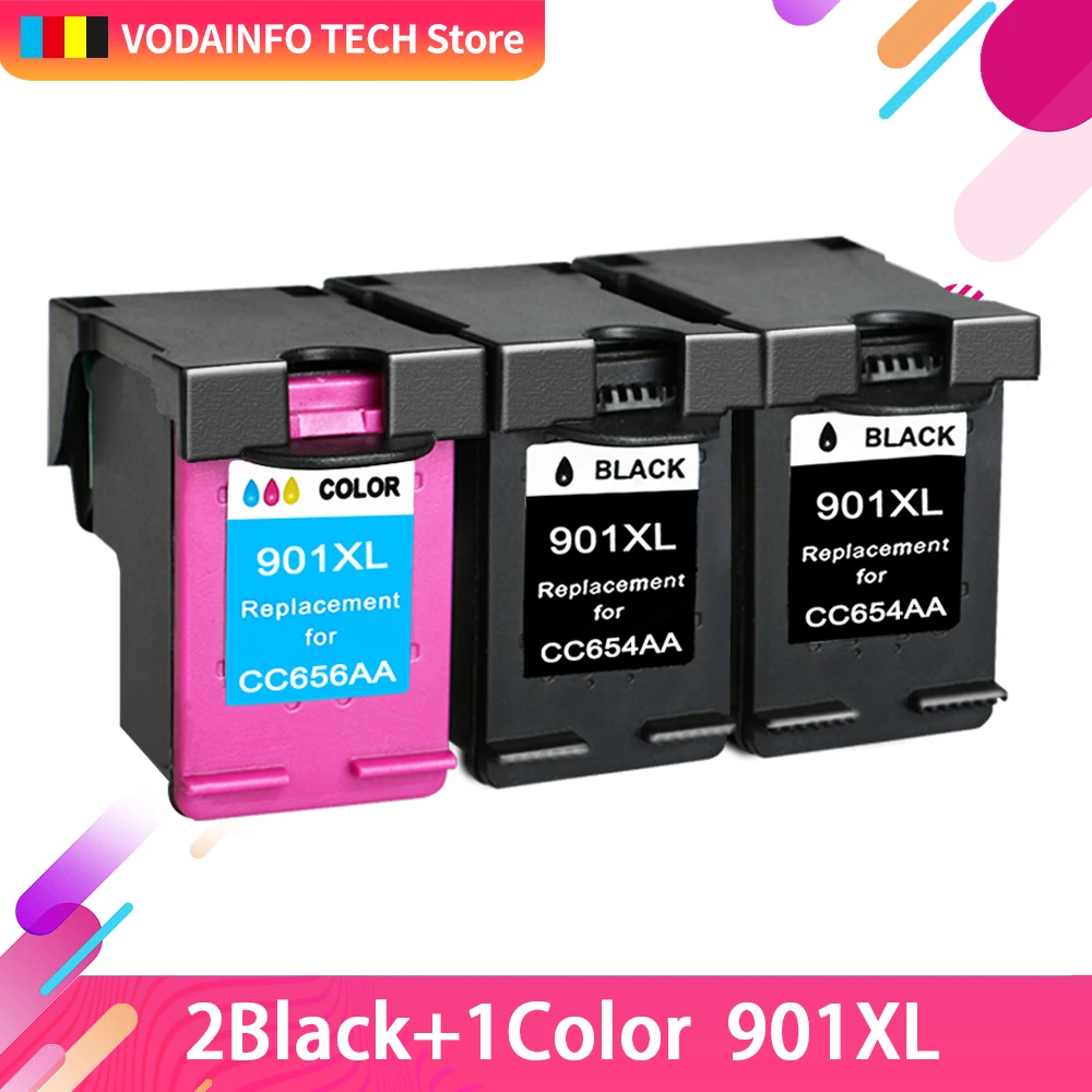 3 Qsyrainbow 901XL для hp 901 hp 901 XL сменный чернильный картридж для hp Officejet 4500 J4500 J4540 J4550 J4580 J4640 J4680 принтер - Цвет: 3