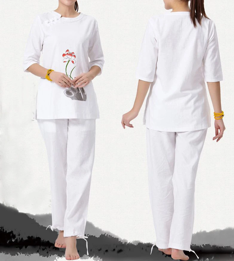 Женский костюм для йоги униформа медитации из хлопка и льна |