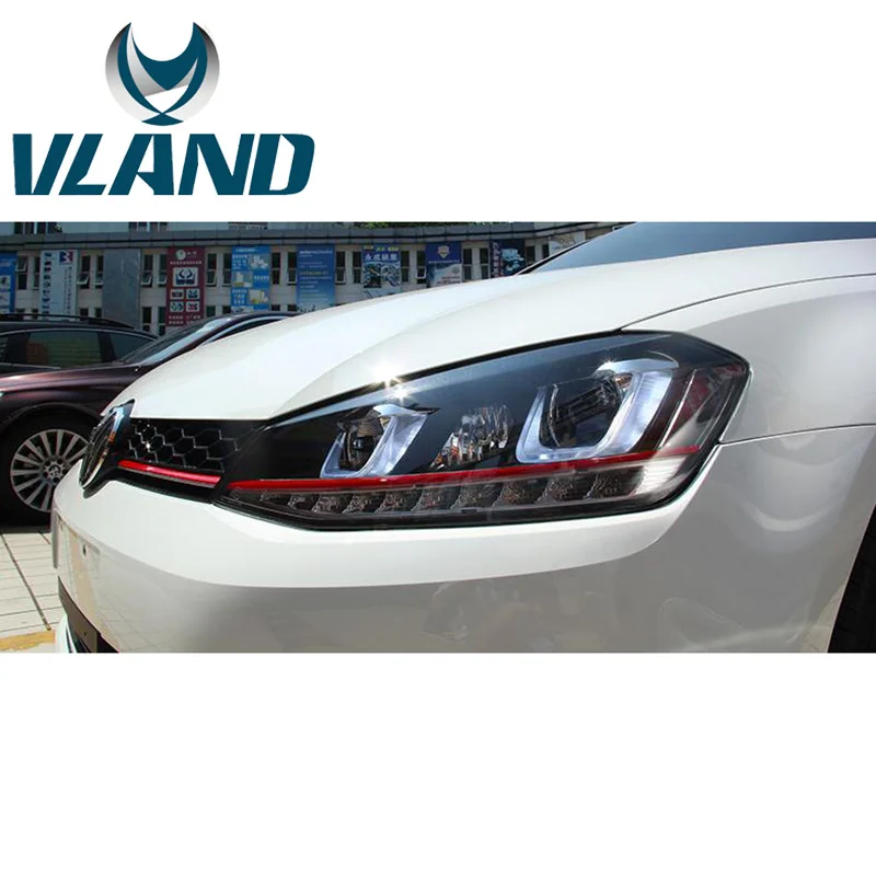VLAND завод для автомобильных головных ламп Golf MK7 2013-2015 светодиодные фары Golf7 GTI С H7