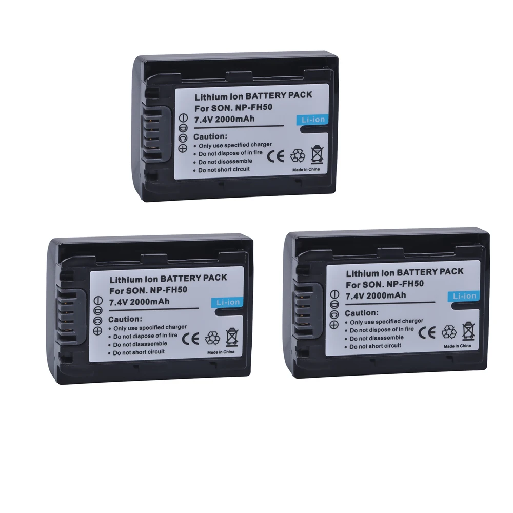 3 шт. аккумуляторы для камеры Sony A230 A330 A290 A390 Φ HX100 HX200 TG3 TG5 TG7 2000 мАч|Цифровые