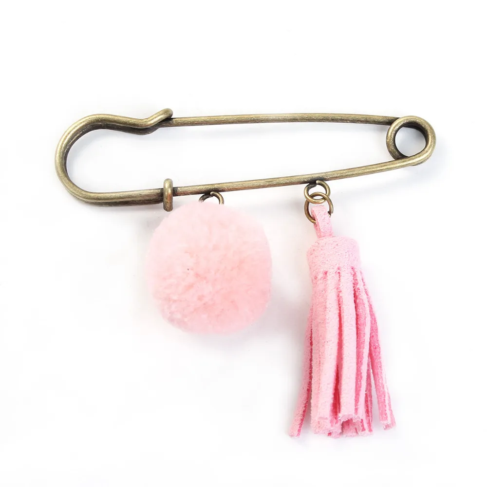 8 сезонов цинковый сплав булавки броши искусственная замша кисточка помпон шар