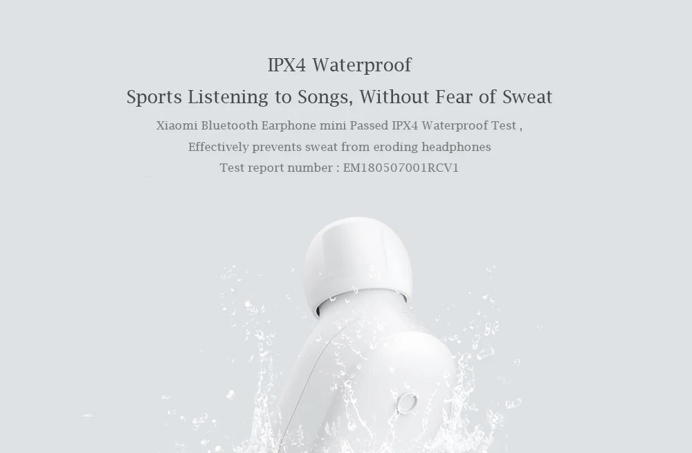 Оригинальные наушники Xiaomi Bluetooth 4,1, мини Спортивные Беспроводные наушники, водонепроницаемая гарнитура с микрофоном, наушники в ухо, поршневые наушники