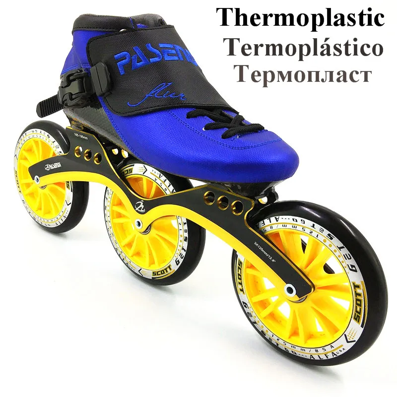 Thermoplastic Термопластичный углеродный гоночный скейт 3 колеса 125 мм термоплавные роликовые коньки для мужчин и женщин Профессиональные роликовые скейты - Цвет: Thermoplastic