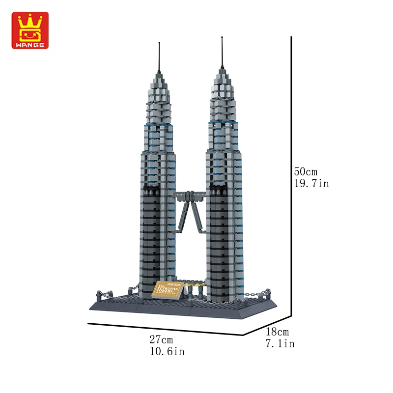 

The Petronas Towers of Kuala Pumpur Building Blocks Model World's Great Architecture Series Famous Building Model Blocks Bricks