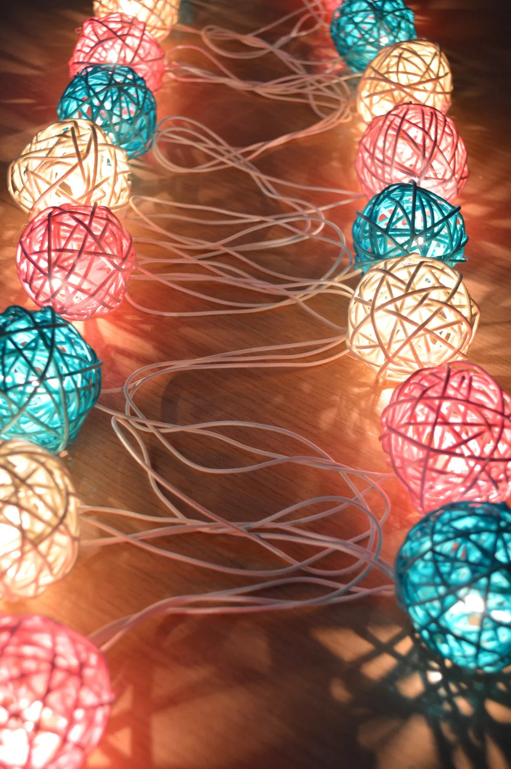 20 шт./компл. сладкий пастельных голубого розового и белого цвета смешанный RattanBall