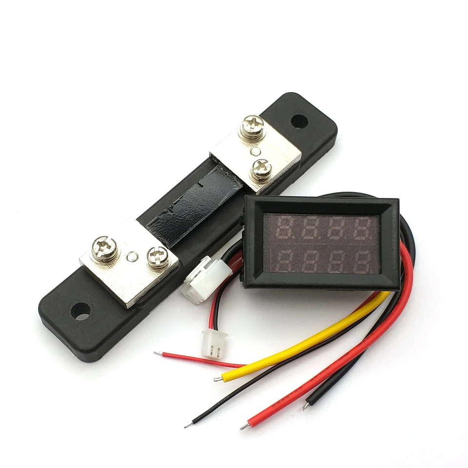 0 50A LED DC 100 в двойной дисплей измеритель напряжения цифровой светодиодный