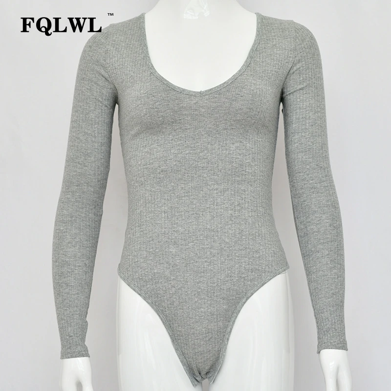 FQLWL Белый боди с открытыми плечами для женщин 2018 длинный рукав сексуальный