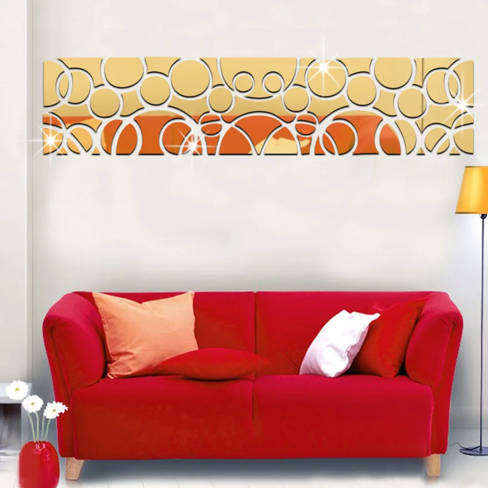 Акриловые зеркальные настенные наклейки для гостиной|adesivo parede|acrylic mirror wall stickermirror