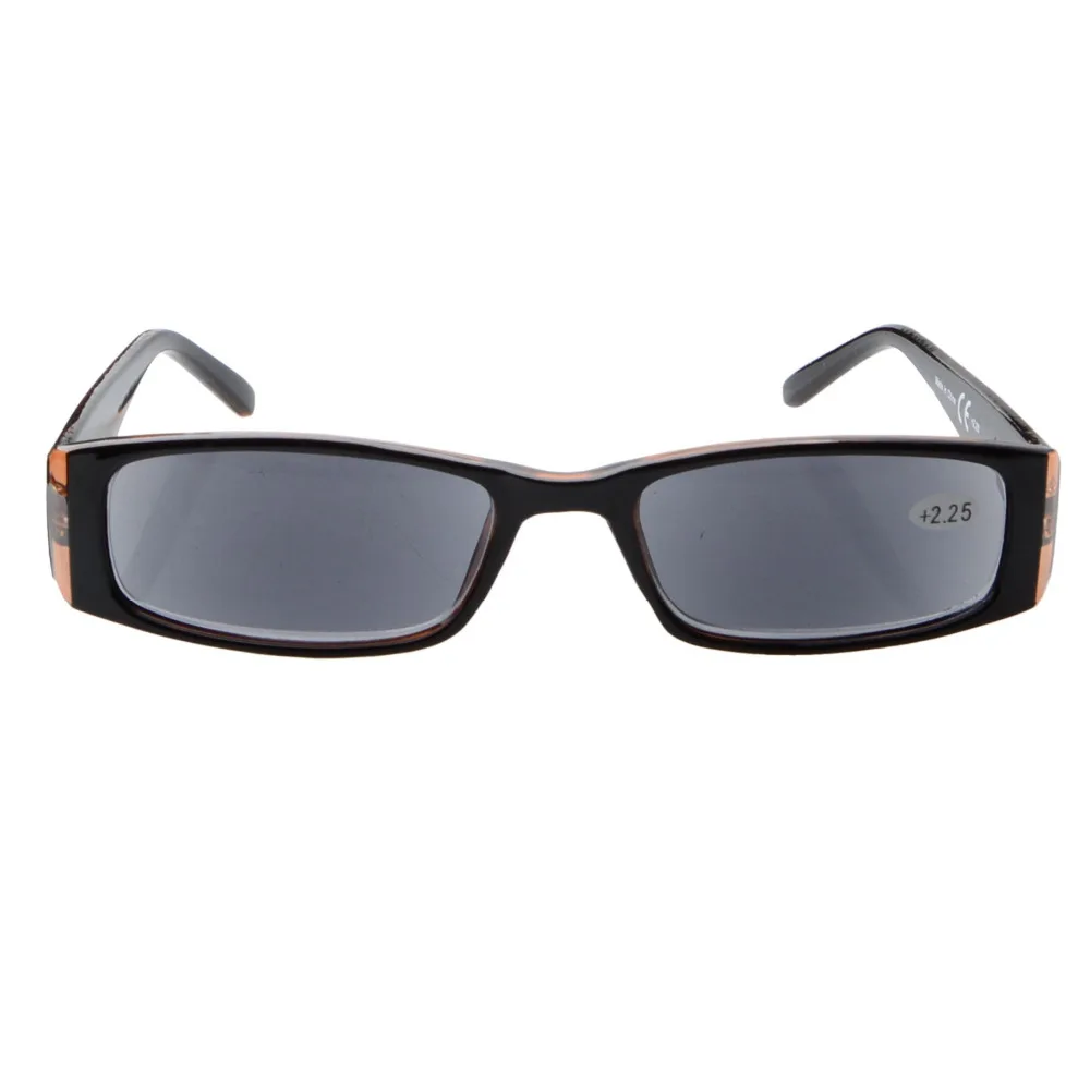 R006 серые линзы окуляра пружинные петли прямоугольные очки для чтения + 0 5/0 75/1 0/1 25/1