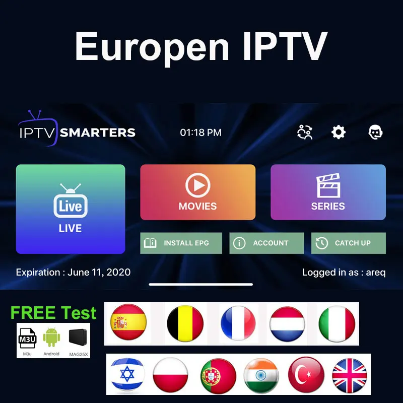 Ip ТВ подписки 1100 + Live 5000VOD 1/3/6/12 месяцев европейских 4K android французский испанско