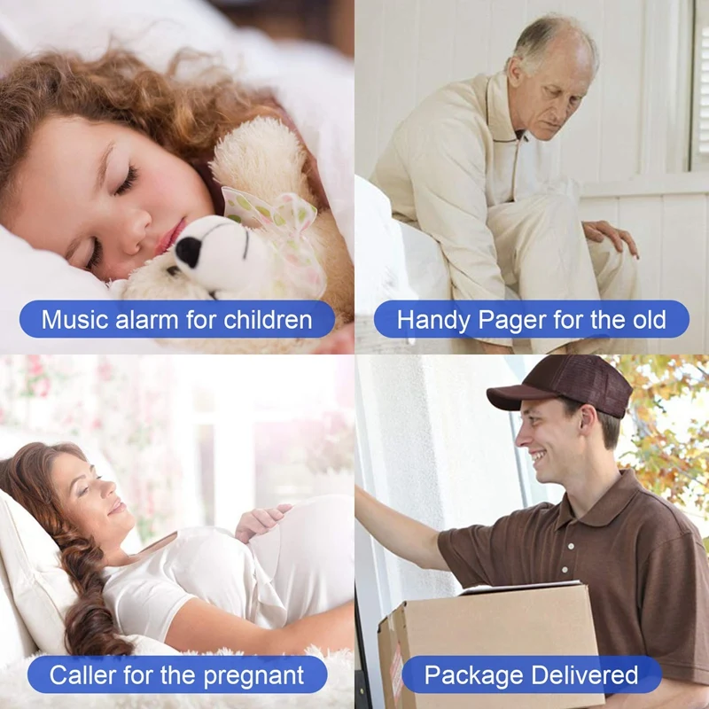 Водонепроницаемый беспроводной дверной звонок Chime Kit со светодиодной подсветкой