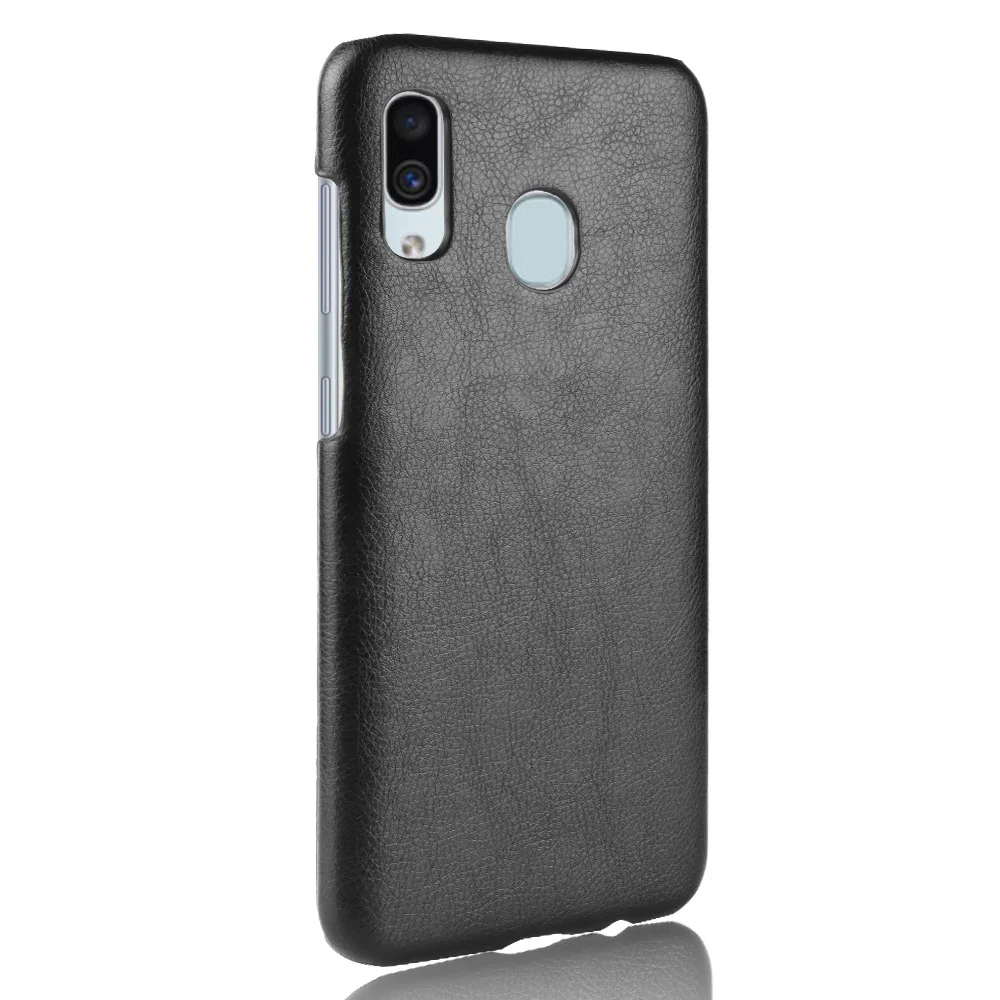 Для Samsung Galaxy A40 A 40 чехол ретро искусственная кожа с рисунком Litchi жесткий для SM A405F