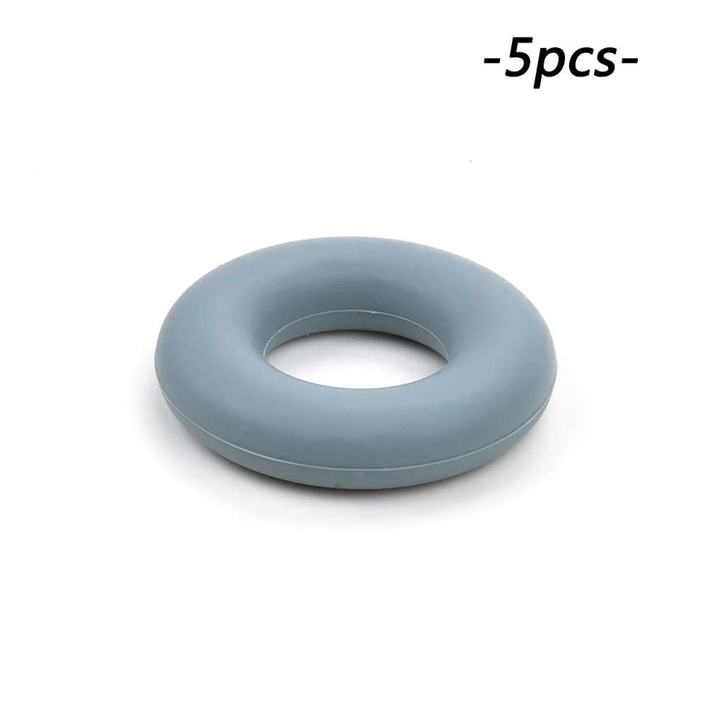 LOFCA 5 шт./лот, силиконовые бусины-пончики, BPA бесплатно, Детские Прорезыватели, свободные бусины для прорезывания зубов, ожерелье, цепочка для соски, аксессуары для самостоятельной сборки - Цвет: dimgray