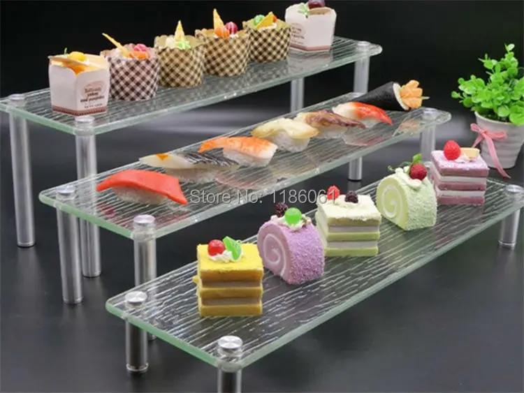 Three Tier Acrylic Wedding Cake Plastic Stainless Buffet Cupcake Party Stand for Bread Shelf Holder Display Bolo Prateleira