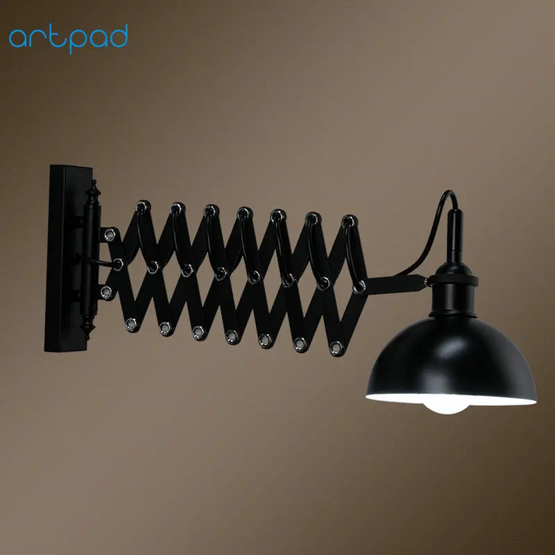 Artpad промышленный Лофт регулируемый настенный светильник черный металлический