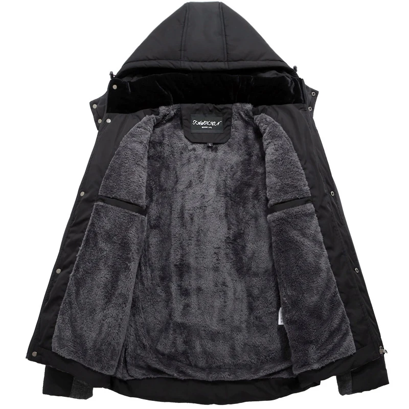 Мужское зимнее пальто/Черный пуховик теплый мужской парка верхняя одежда с