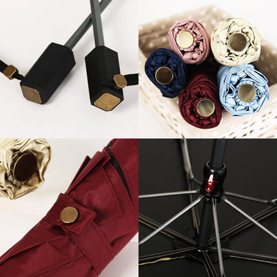 

Folding Umbrella Rain Women Girls Clear UV Protection Portable Unique Olka Dot Mini Umbrellas Small Sombrilla Girl Gift 40YS095