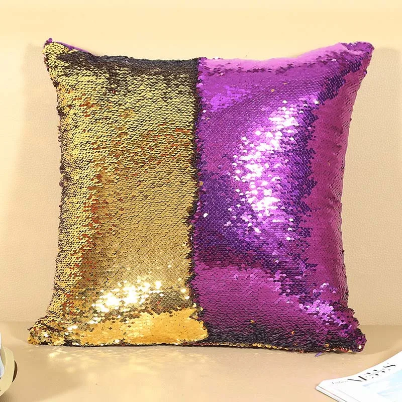 J Meijuner Двусторонняя блестящая Русалочка Сделай Сам Подушка декорированная блестками наволочка Подушка Наволочка для автомобиля домашний диван декоративная наволочка - Цвет: J