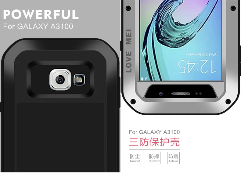 Оригинальный мощный чехол Love Mei для Samsung Galaxy A3100/A310F/SMA3100/A3(2016) противоударный