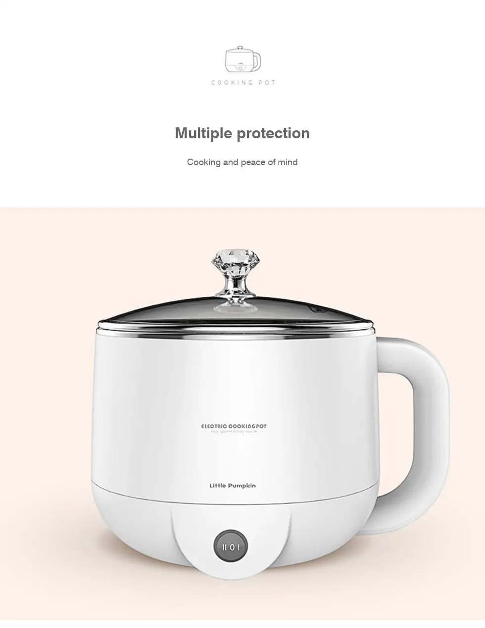 Multifunctional Electric Cooker 220V Heating Pan Electric Cooking Pot Machine Hotpot Noodles Eggs Soup Steamer mini rice cooker