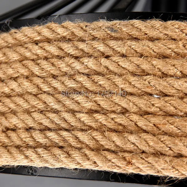 Подвесные светильники в сельском стиле из пеньковой веревки. Ручной стержень для