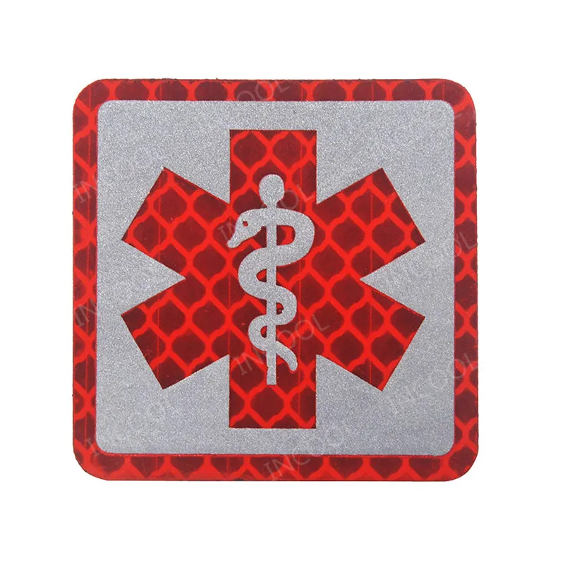 4 ИК Светоотражающие EMT звезда жизни вышивка патч военный боевой патчи тактические боевые аппликация эмблем крест вышитые значки - Цвет: 4