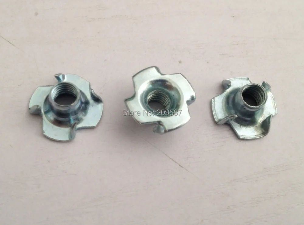 200 шт. метрические М6 оцинкованные стальные Т образные гайки потайные 4 зубца