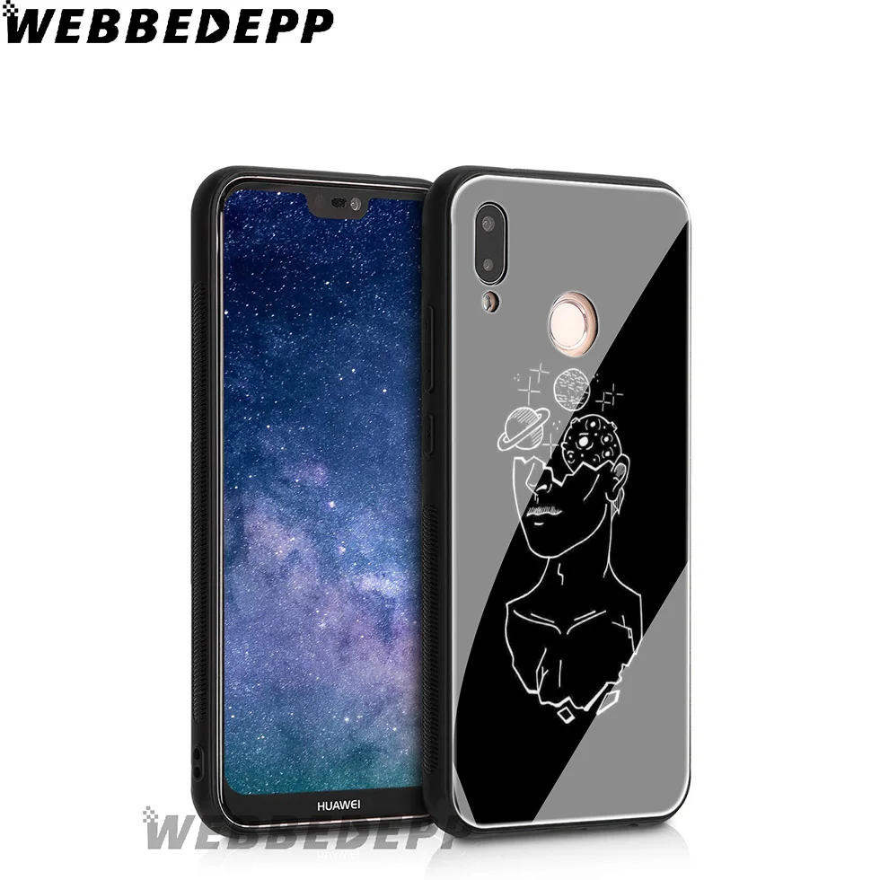 Чехол из закаленного стекла Wave Rainbow Space Feather для Huawei Mate 20 P20 P10 P Smart 2019 2018 &amp Honor 10 9 8X 7A